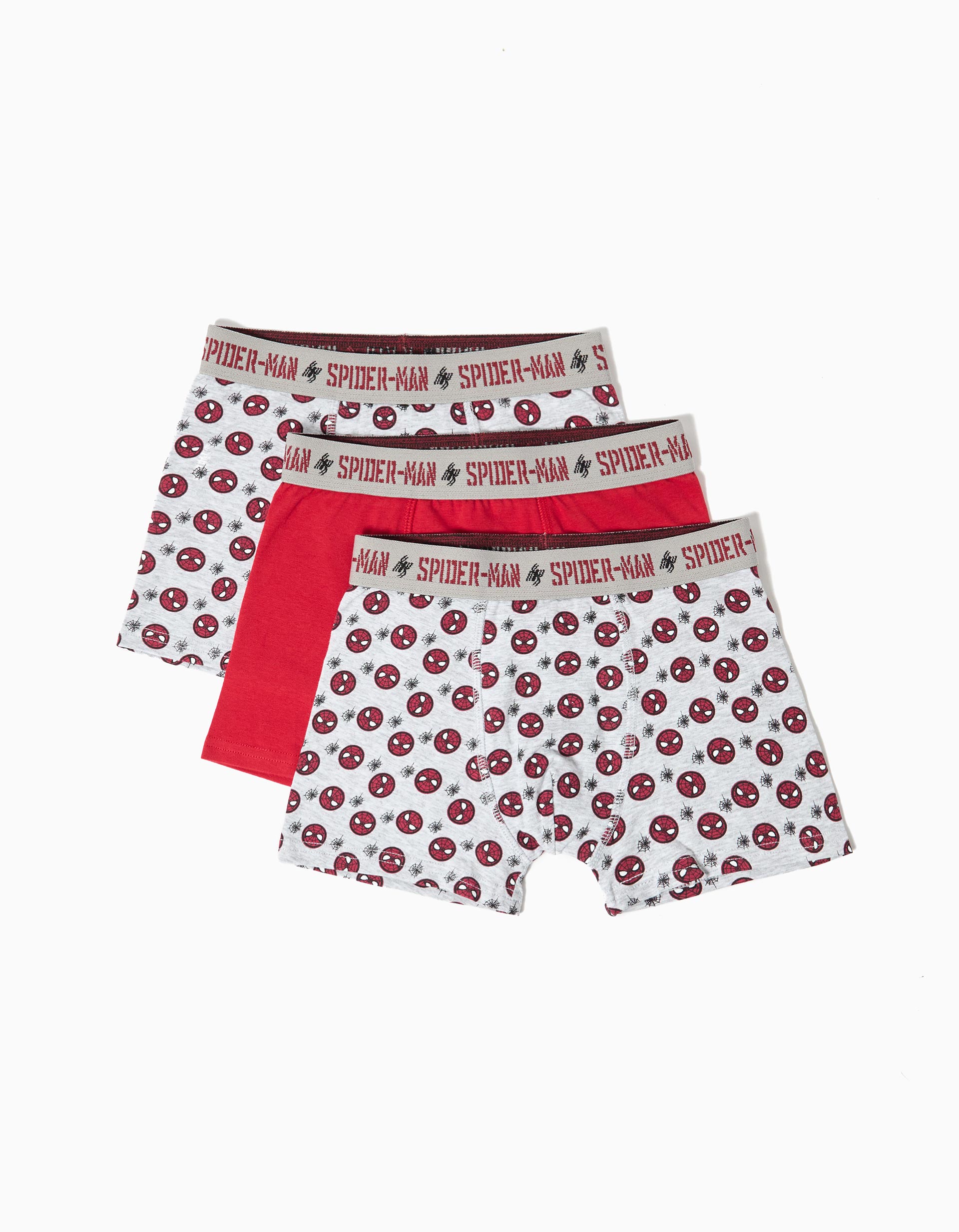 Pack 3 Boxers 'Spider-Man', Menino, Cinzento Claro