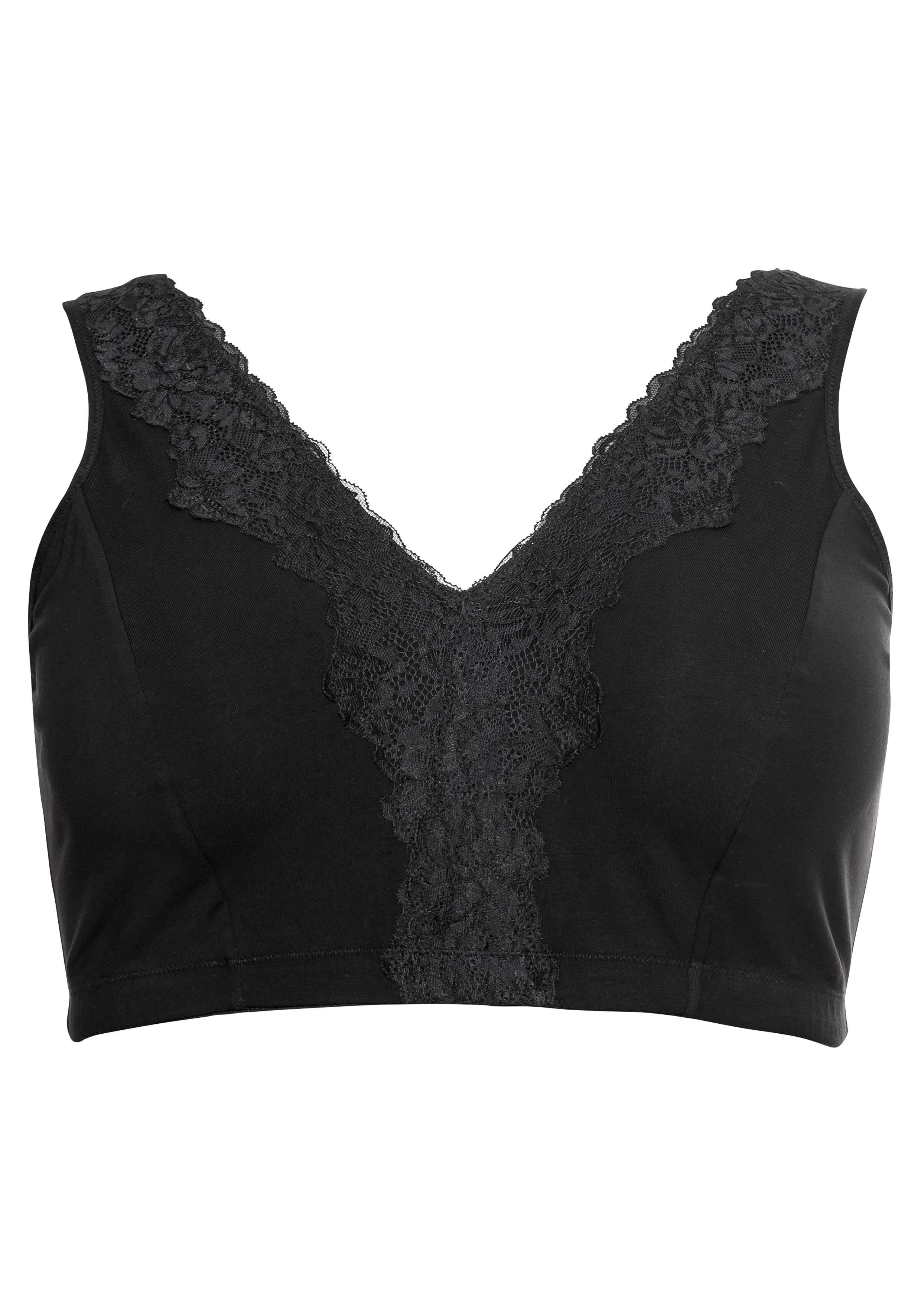 BH ohne Bügel in Bustier-Form, mit Spitzenborte
