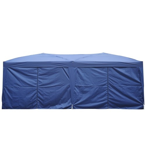 Tenda pérgola com seis paredes em azul escuro