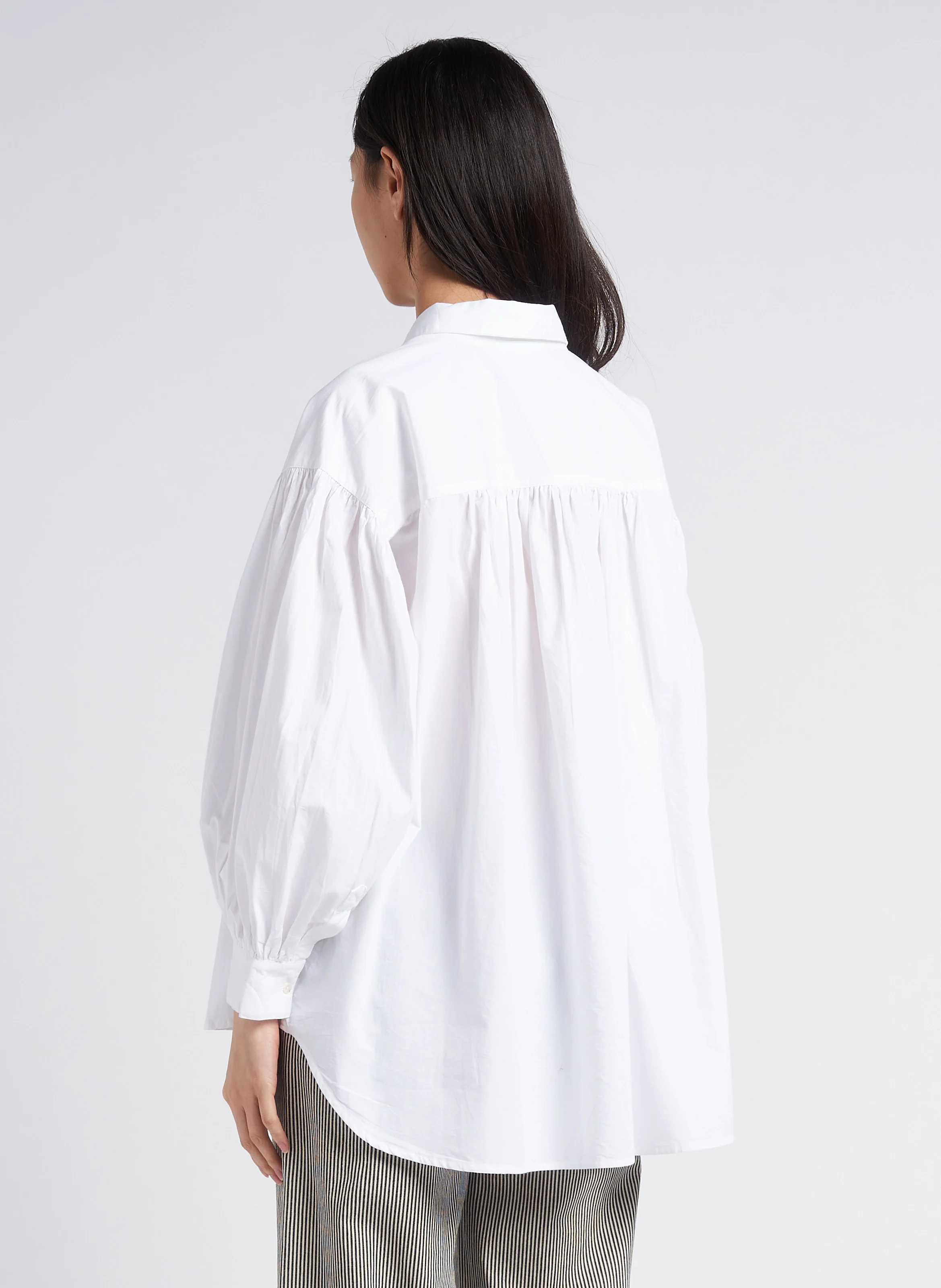 SARAH - Chemise ample col classique en coton | Blanc