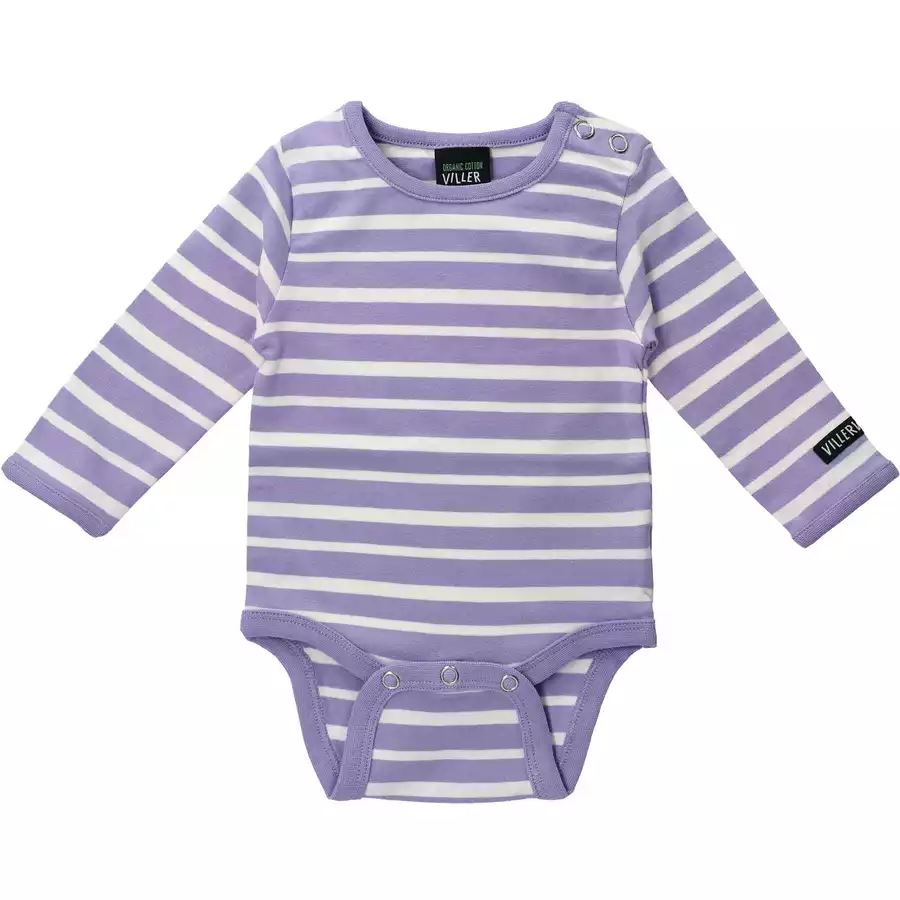 Villervalla Body Langarm Stripes lavendel