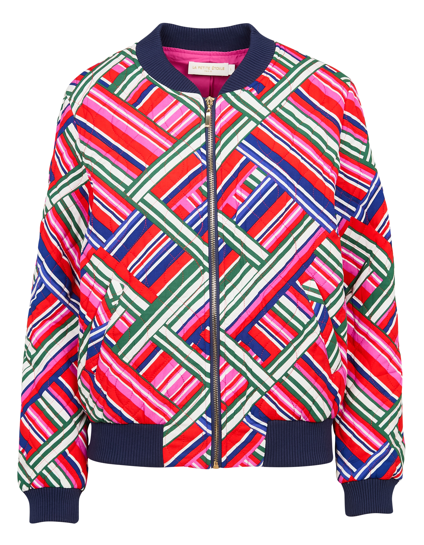 VICKY - Blouson col teddy ample imprimé | Multicolore