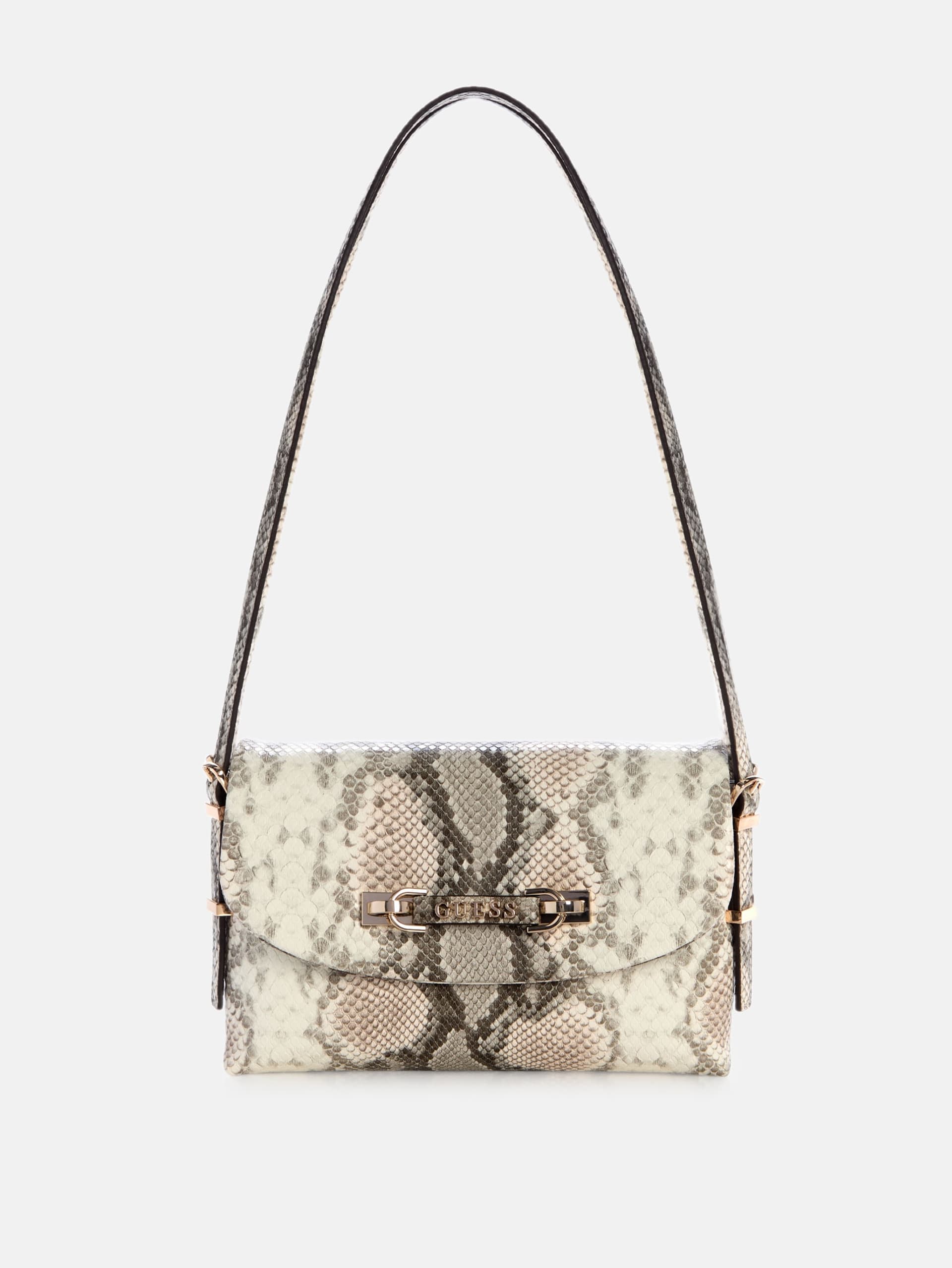 Bolsa de ombro Lefia em pele de cobra