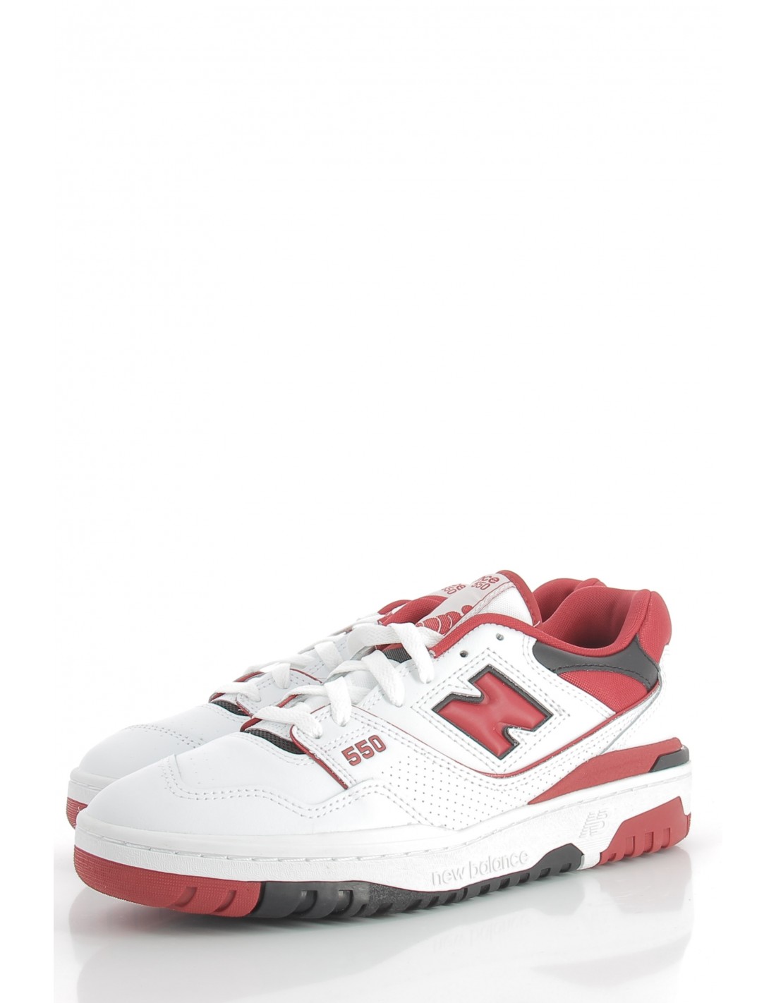new balance Sneakers homme 550 cuir blanc/rouge