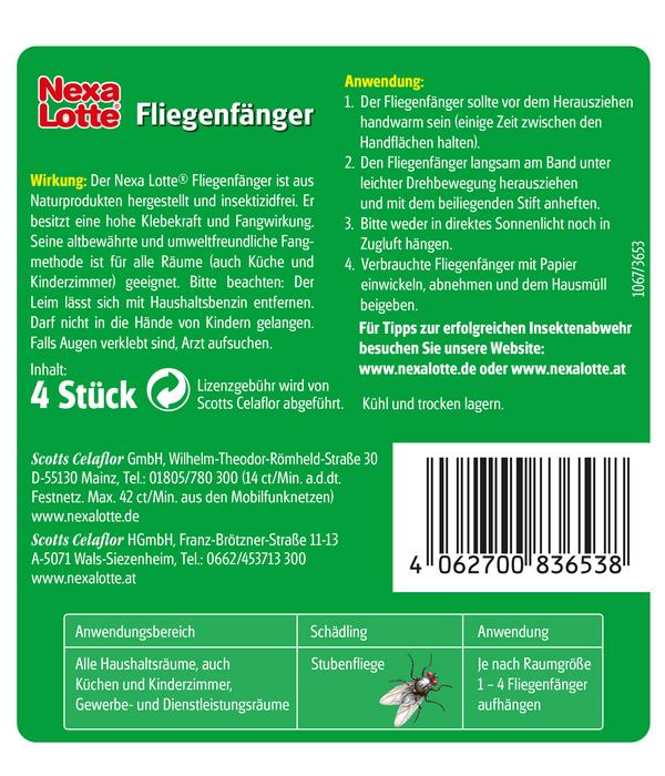 Nexa Lotte® Fliegenfänger, 4 Stk.