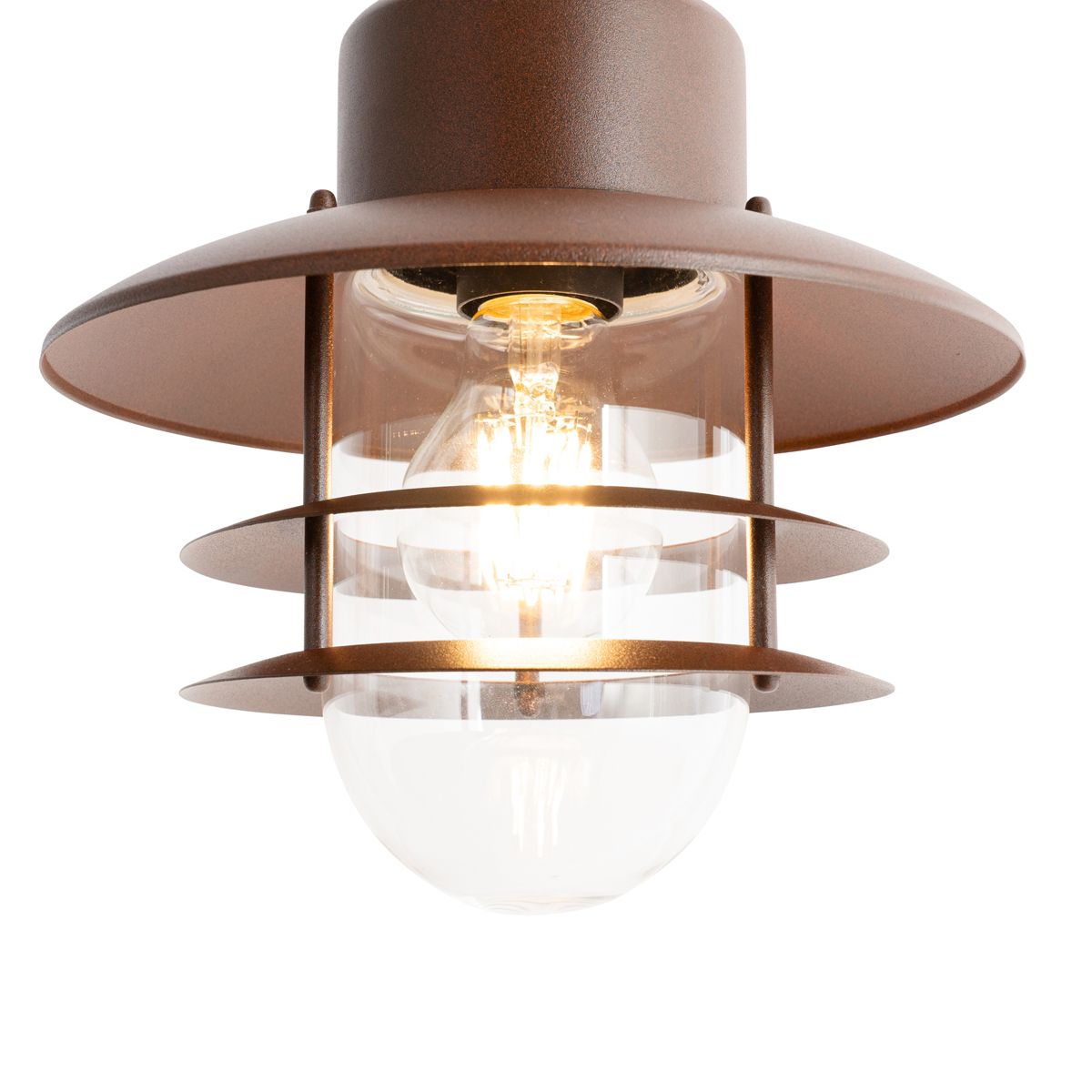 Industriële hanglamp roestbruin IP44 - Shell