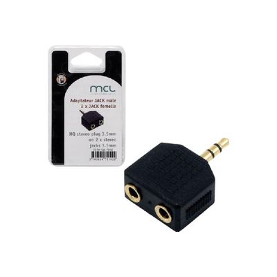 MCL Samar - adaptateur audio/stéréo JACK 3.5 (M) vers 2 prises JACK 3.5 (F) - haute qualité
