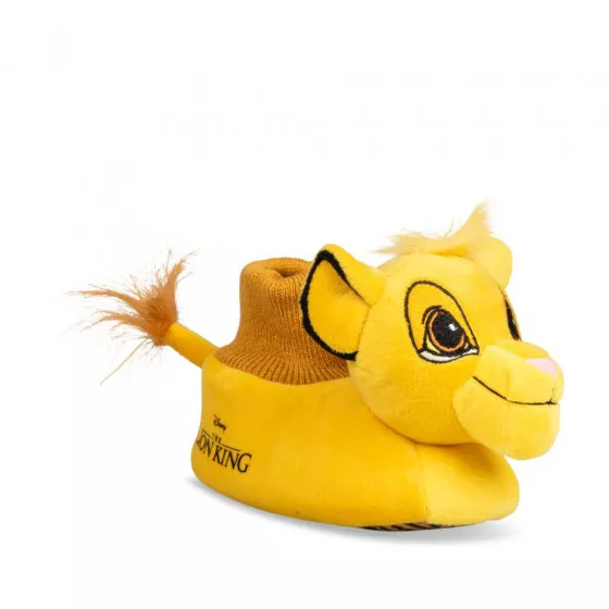Chaussons peluche JAUNE LE ROI LION