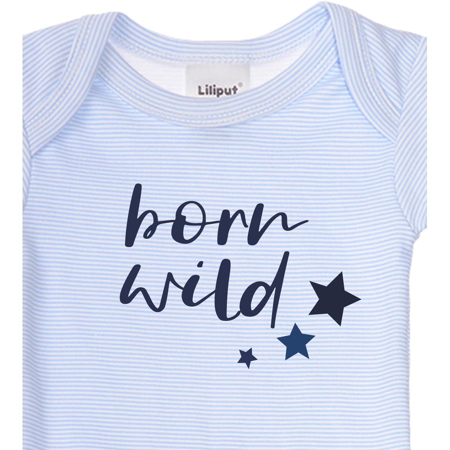 Liliput Baby-Bodies im 2er Set Born wild grau-melange grau gestreift