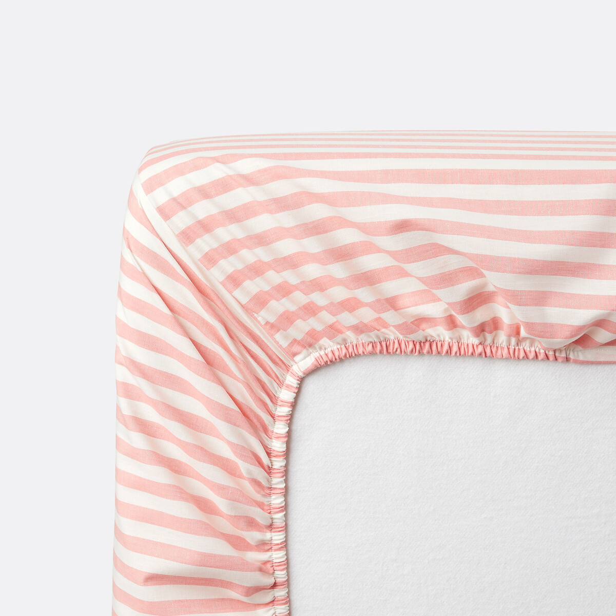 LA REDOUTE INTERIEURS<br>Lençol de algodão com elástico e aba dobrável de 30 cm, coral Soizic