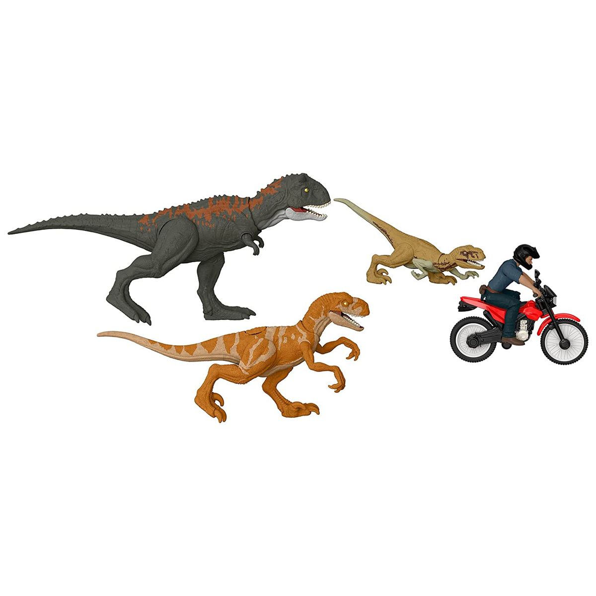 Mattel HFG64 - Jurassic World - Dominion - Owen Flucht-Set, Dinosaurier Spielfiguren