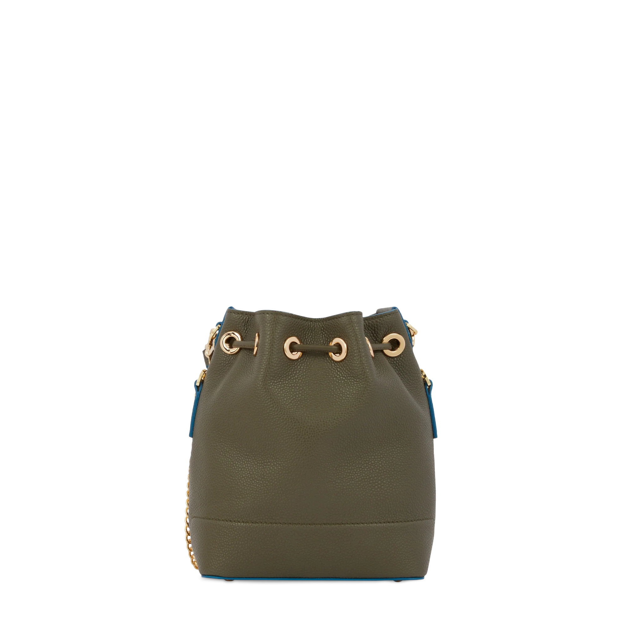 Mini sac seau Ninon de Lancel-Kaki fonce/Cobalt
