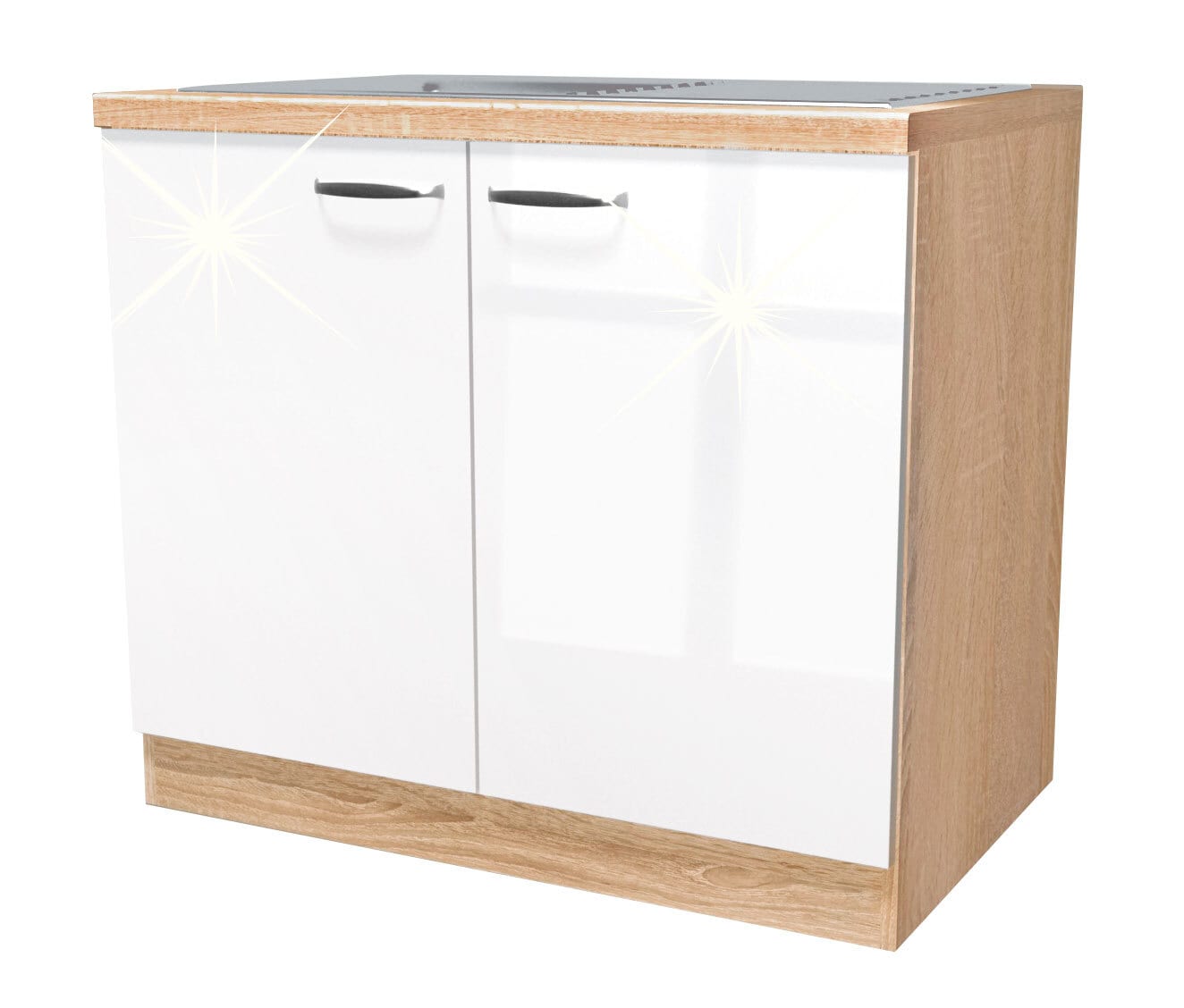 Spülenunterschrank Valero Weiß/Braun 100 x 86 x 60 cm