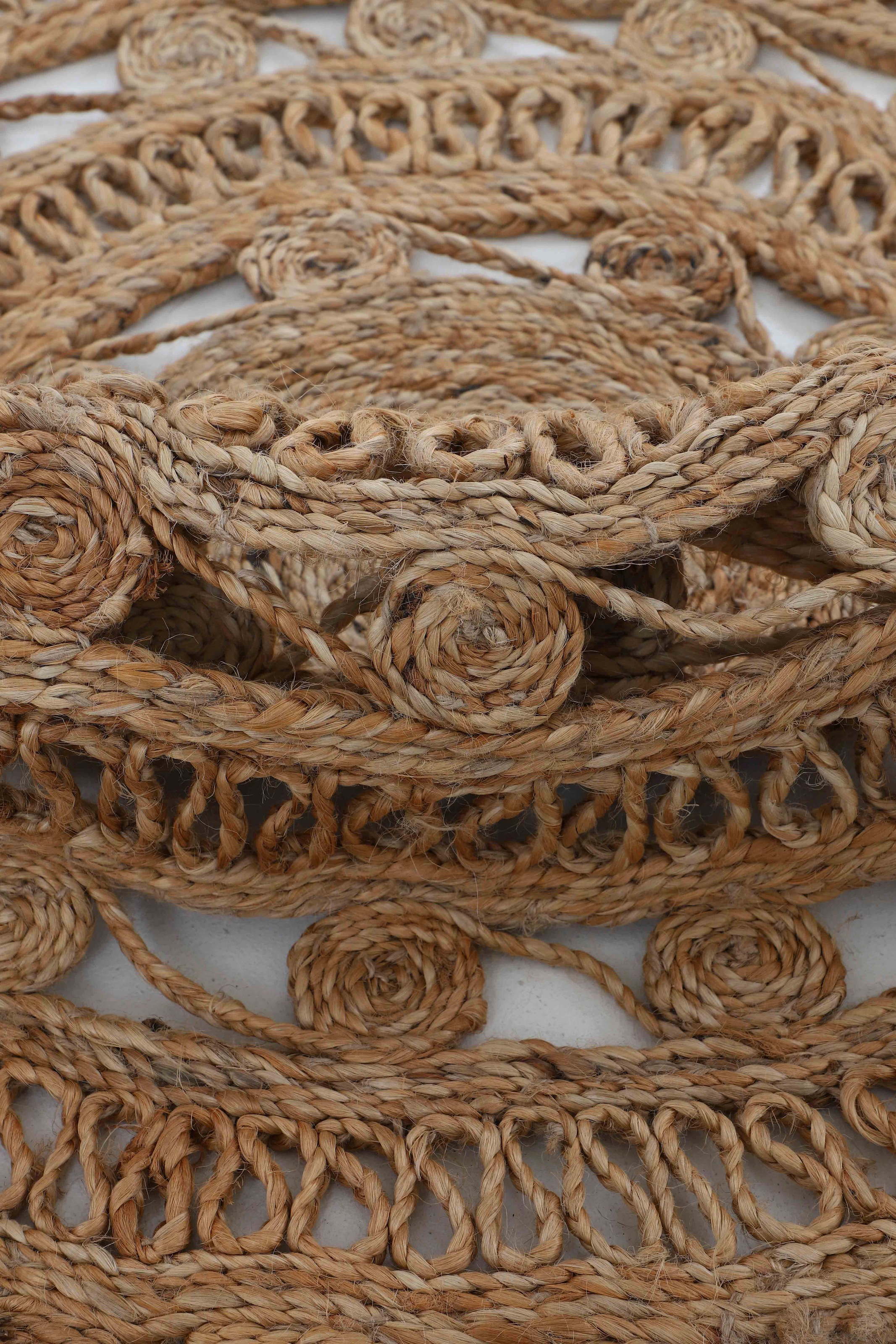 carpetfine Teppich »Cate Juteteppich Naturfaser« rund 5 mm Höhe 100 % geflochtene Jute, beidseitig nutzbar