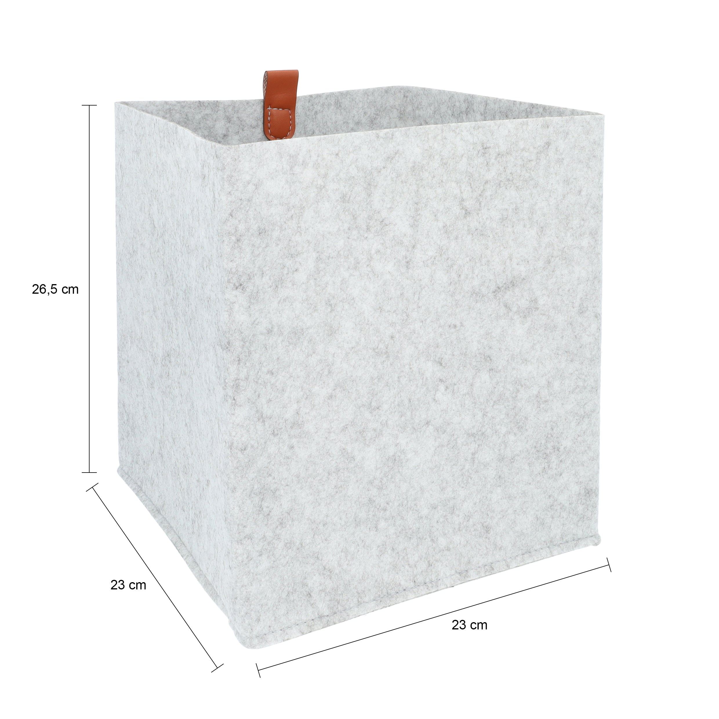QUVIO Organizer vierkant - 23 x 26,5 cm - Vilt - Grijs