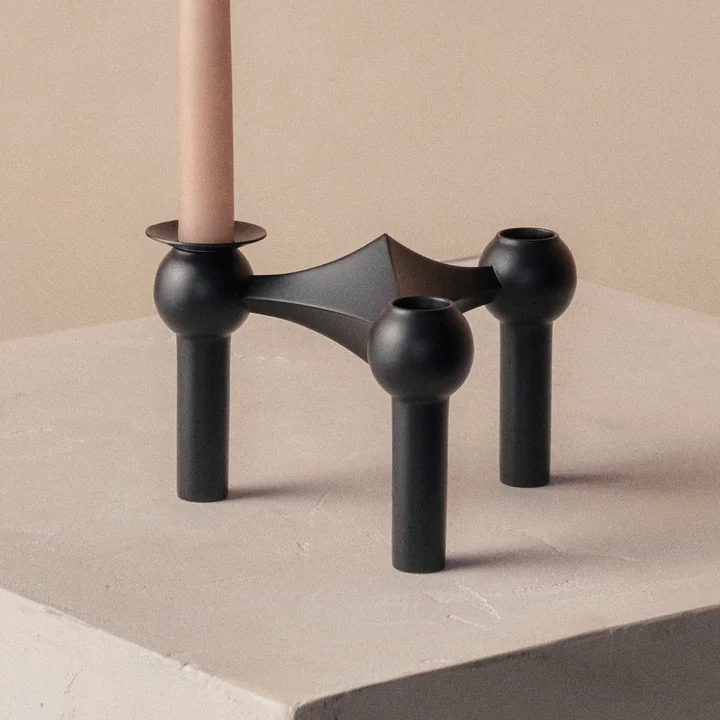Stoff Nagel - Kerzenmanschette, Ø 2,85 cm, schwarz (3er-Set)