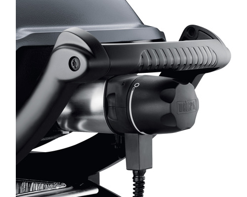 Weber Q 1400 elektrische grill, donkergrijs, 2,2 kW, grilloppervlak 43 x 32 cm, geëmailleerd gietijzeren grillrooster, deksel en behuizing van gegoten aluminium