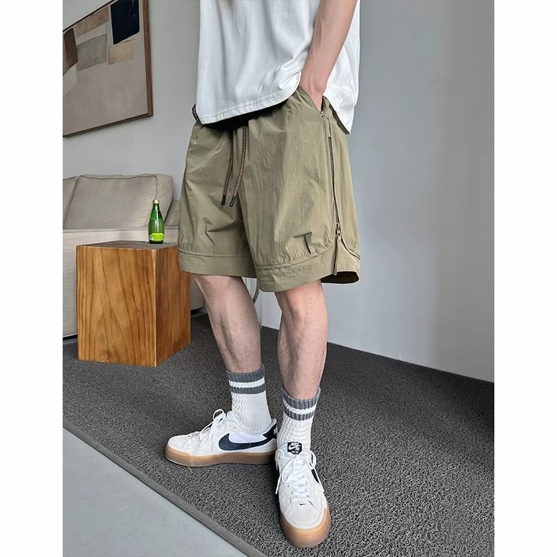 GRAYCIOUS - Hoge taille, effen, wijde pijpen shorts