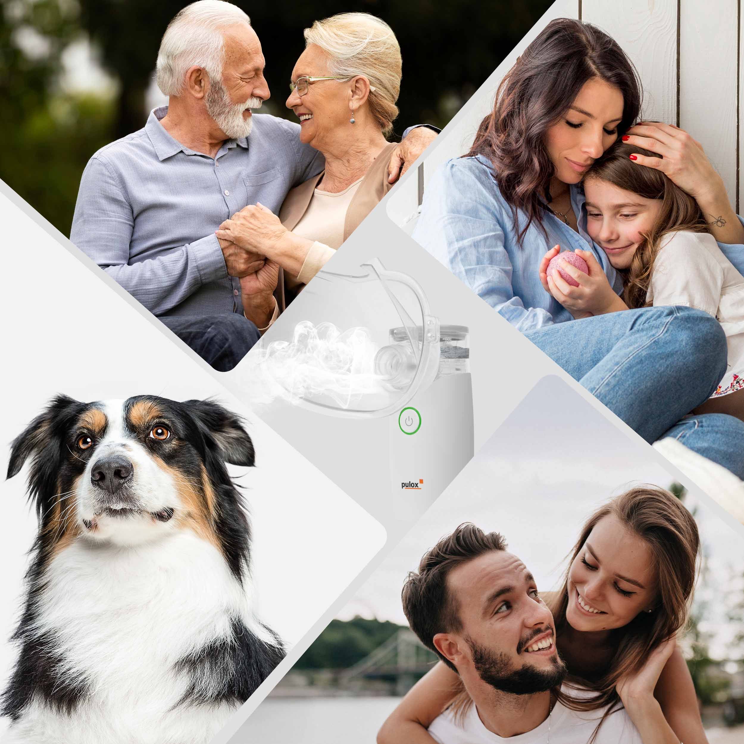 Pulox IN-100 Inhalator - Elektrischer Nebulizer Vernebler mit Zubehör für Kinder und Erwachsene