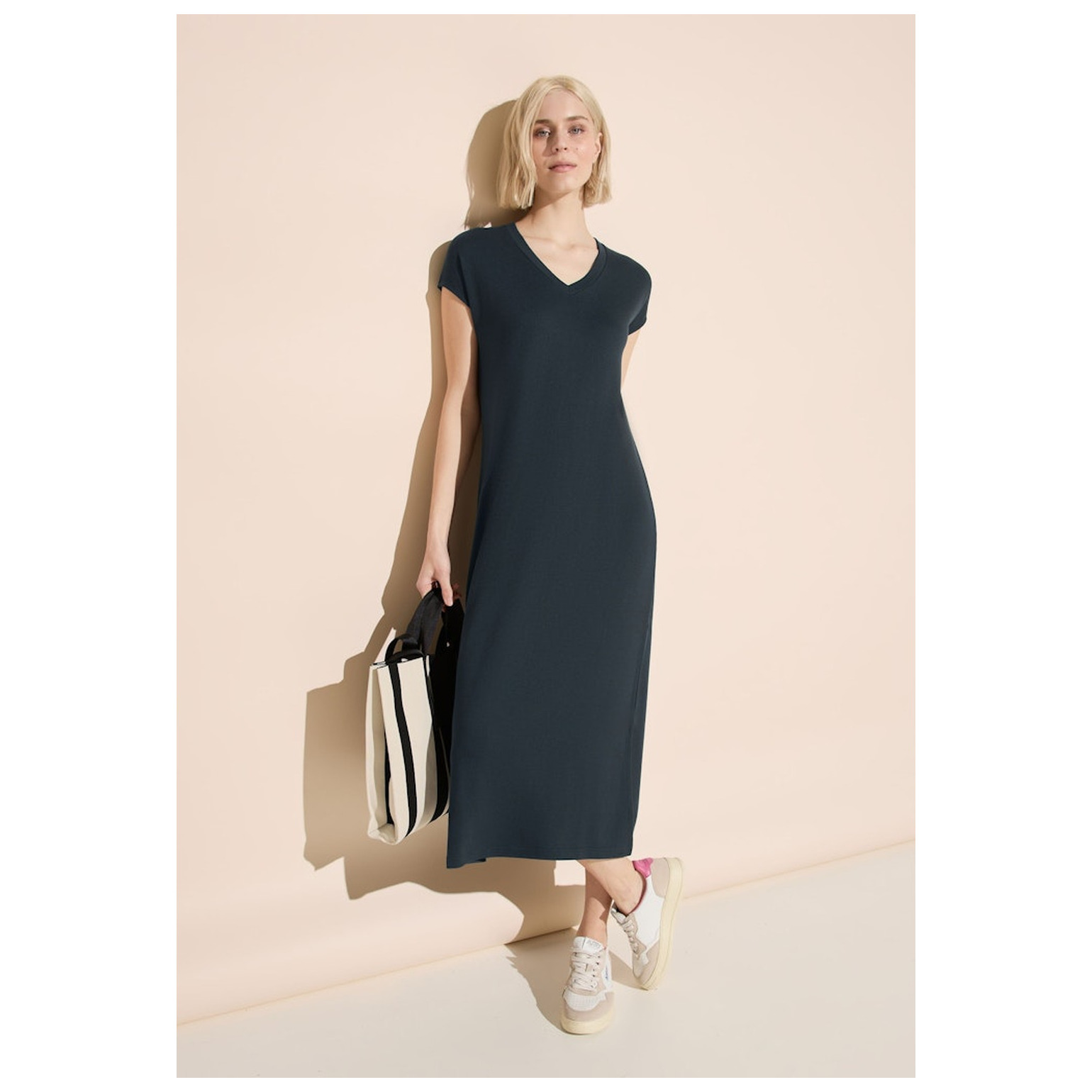Street One Fake Knit Dress_solid