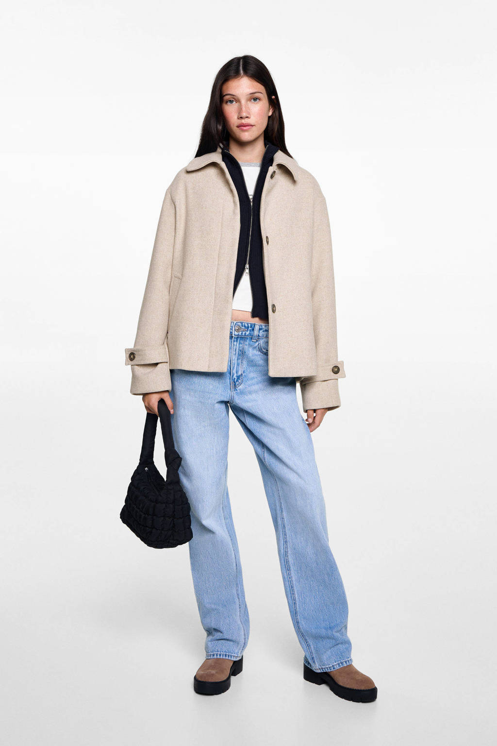 MANGO TEEN tussenjas lichtbruin
