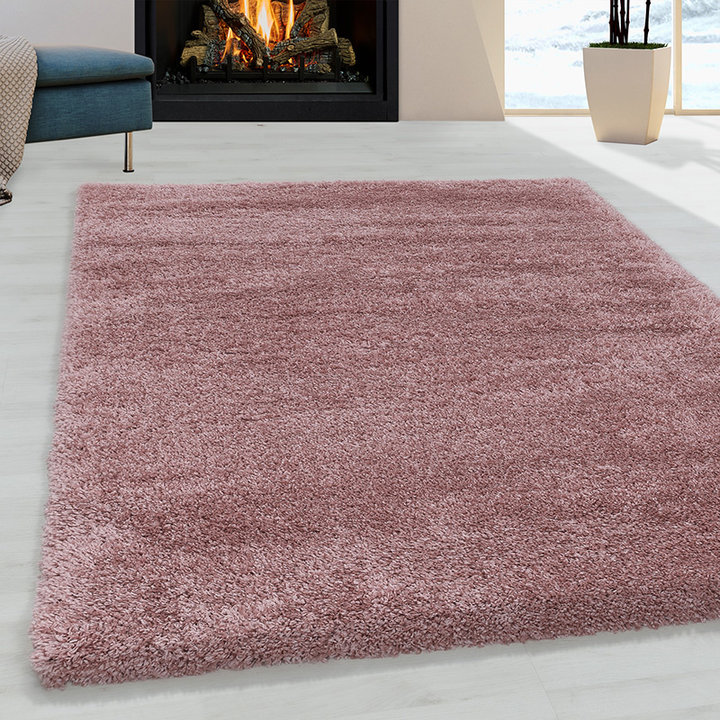 Hoogpolig vloerkleed - Fuzzy Roze | Stijlvol