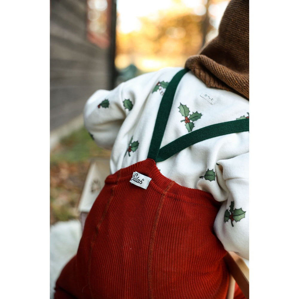 Køb Silly Silas Maple Leaf With Dark Forest Green Footed Strømpebukser Christmas Edition