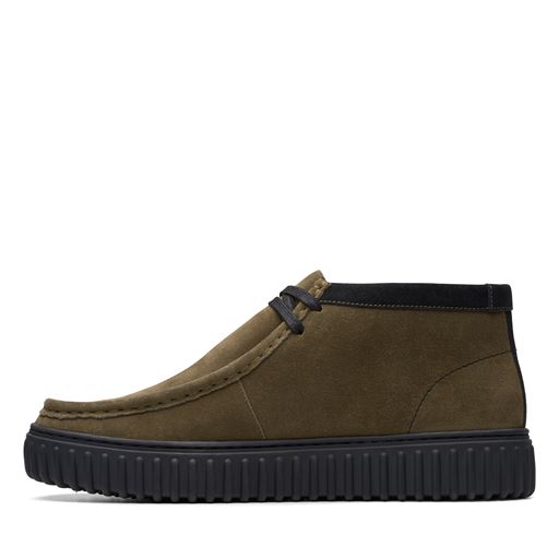 Clarks Torhill Hi Sko, Dark Olive Suede, 43