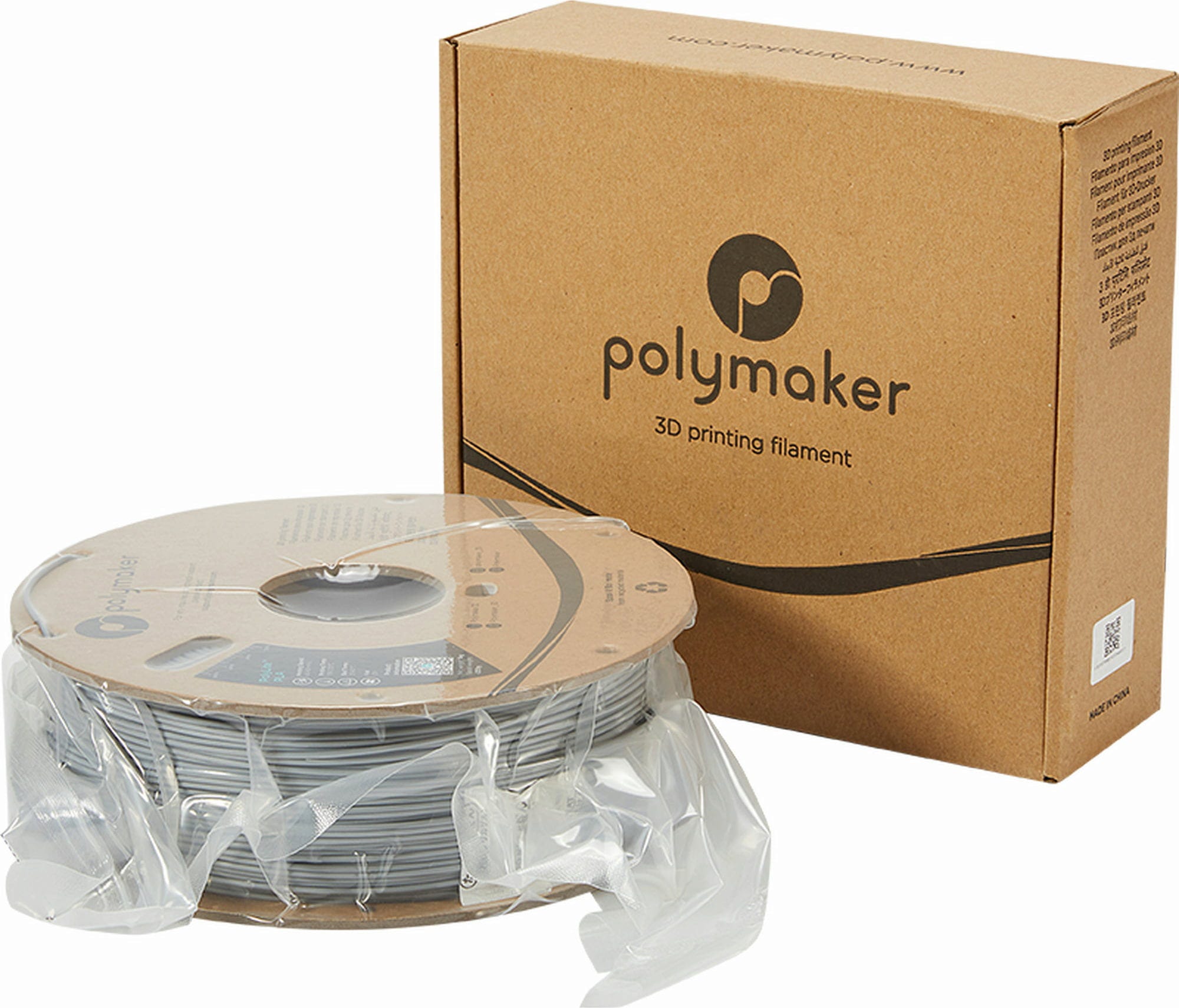 Polymaker  PolyLite PLA Grau, 1,75 mm / 1000 g    Hochwertiges günstiges PLA von Polymaker in Grau