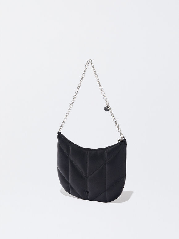 Bolsa matelassada com corrente - Preta