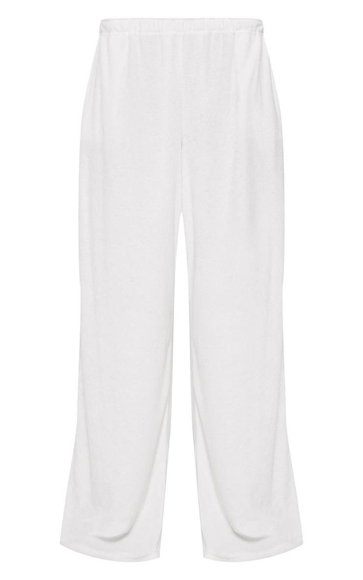Blanc Jogging Large En Tissu Éponge