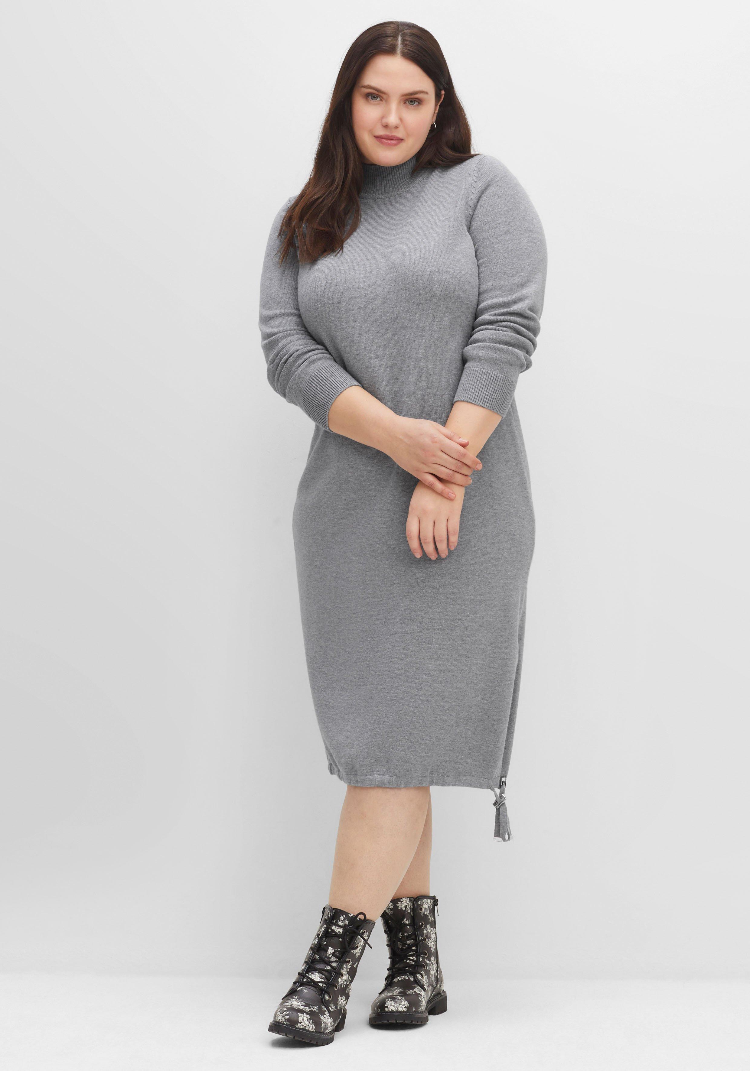 Strickkleid mit Tunnelzug am Saum, in Midilänge