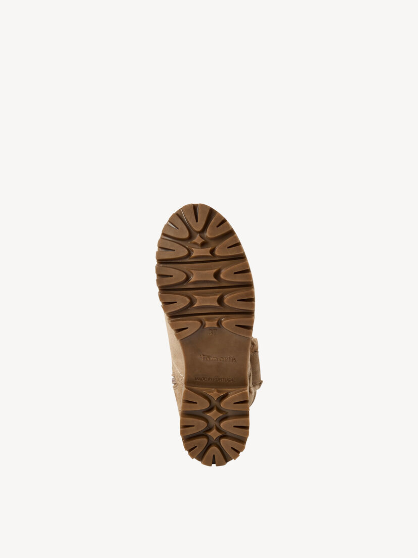 Leren Enkellaarsje - beige warme voering