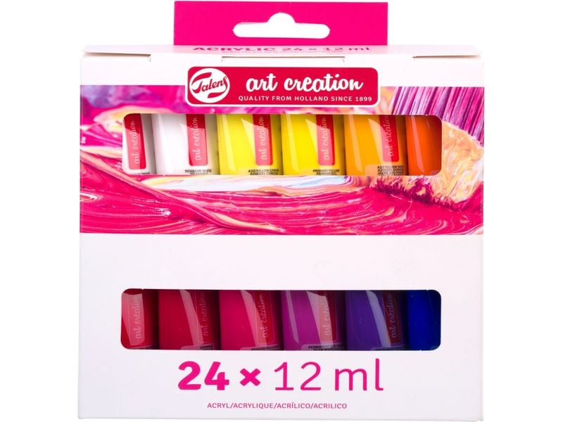 Talens Acrylfarbe Art Creation 24 er Set, Mehrfarbig Malfarben Set Acryl