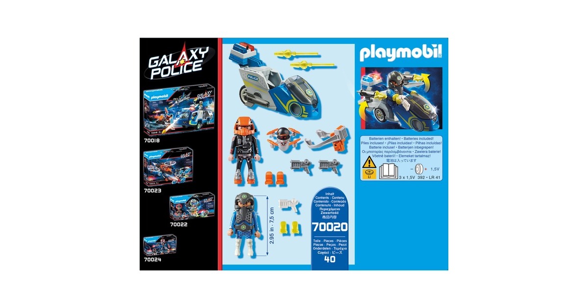 PLAYMOBILGalaxy Police - Galaxy politiemotorfiets Constructiespeelgoed  (70020)
