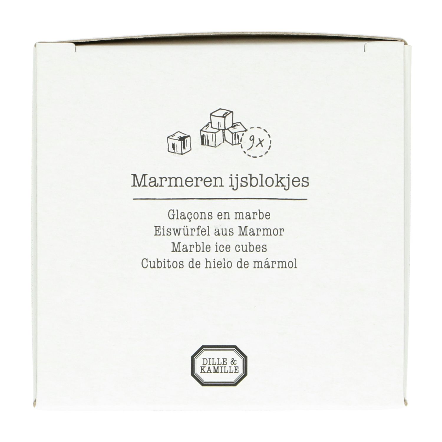 Herbruikbare ijsblokjes, wit marmer, 9 stuks