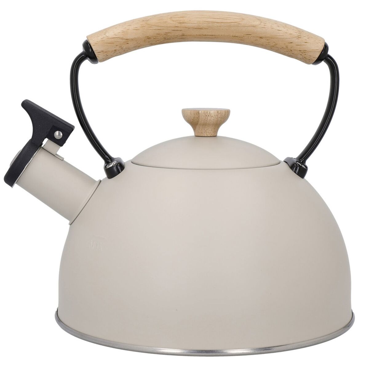 Fløytekjele med trehåndtak, creme