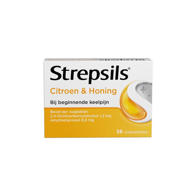 Strepsils Citroen & Honing Zuigtabletten 36 Stuks