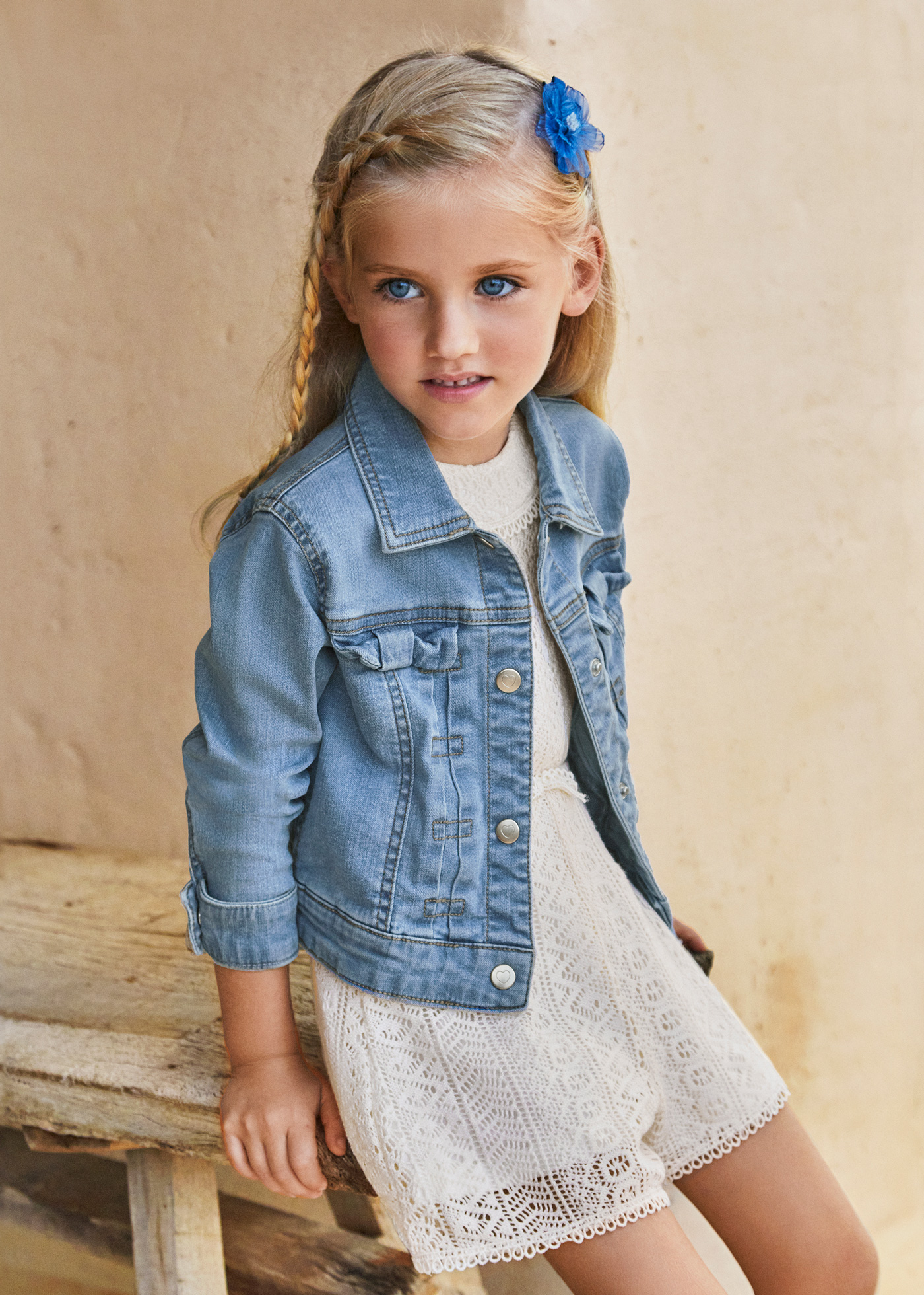 Jaqueta jeans Better Cotton para meninas, jeans escuro