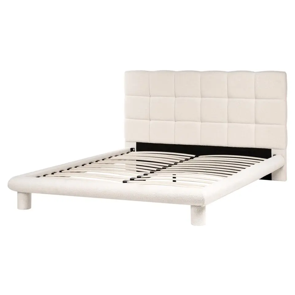 CRESSAT - Tweepersoonsbed - Off-white - 160 x 200 cm - Bouclé
