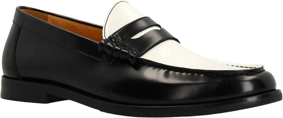 Manfield Heren Zwarte leren loafers