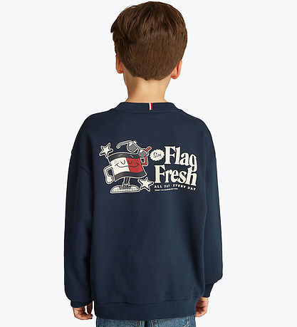 Tommy Hilfiger Sweatshirt - Fun Flagge - Dark Nacht Navy