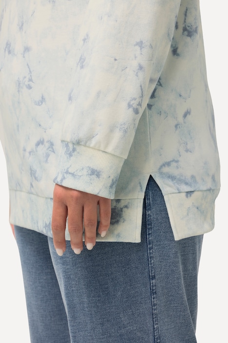 Sweatshirt, Batikdruck, Oversized, Rundhals, Langarm