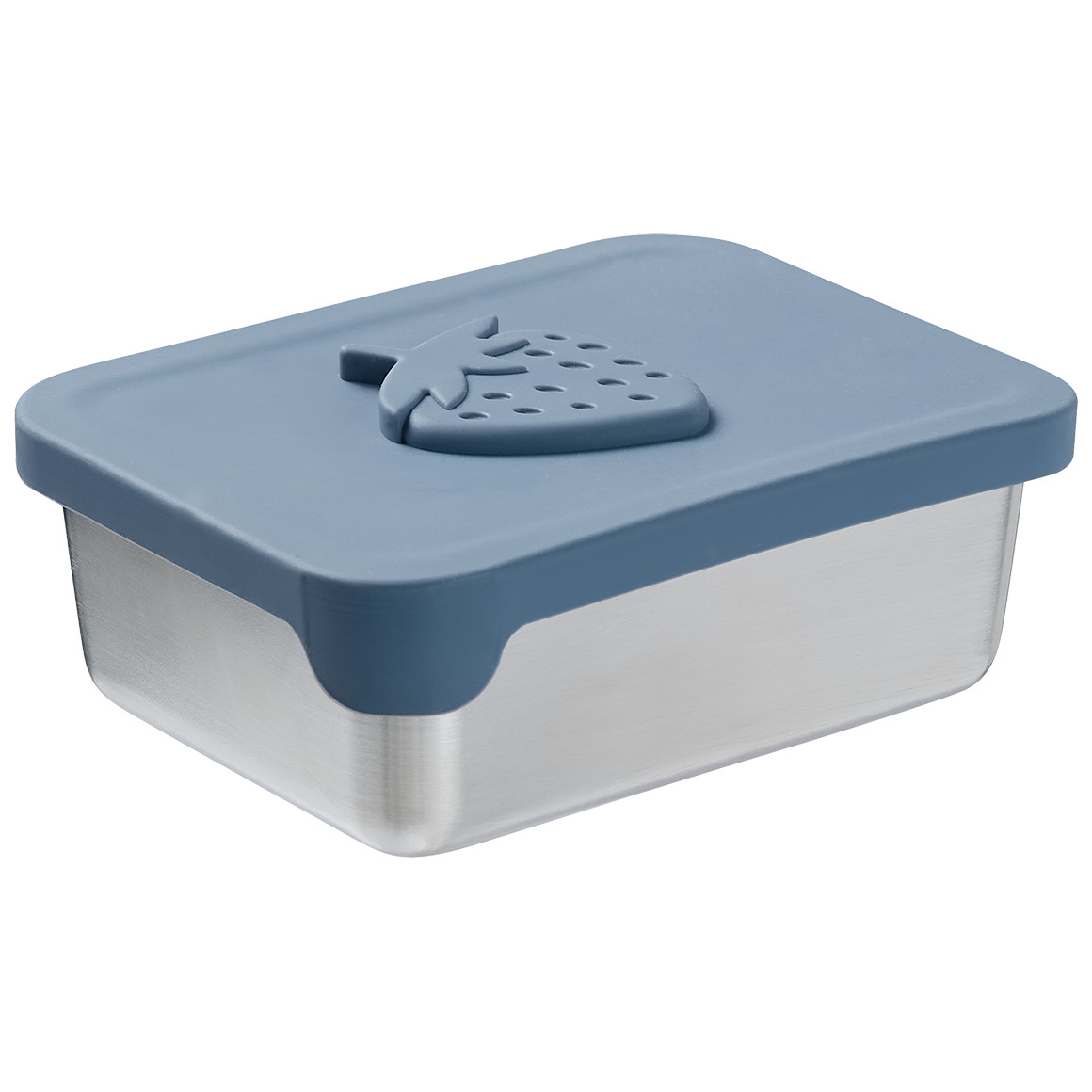 Topolino Pure Collection Kleine Brotdose aus Edelstahl blau / silber