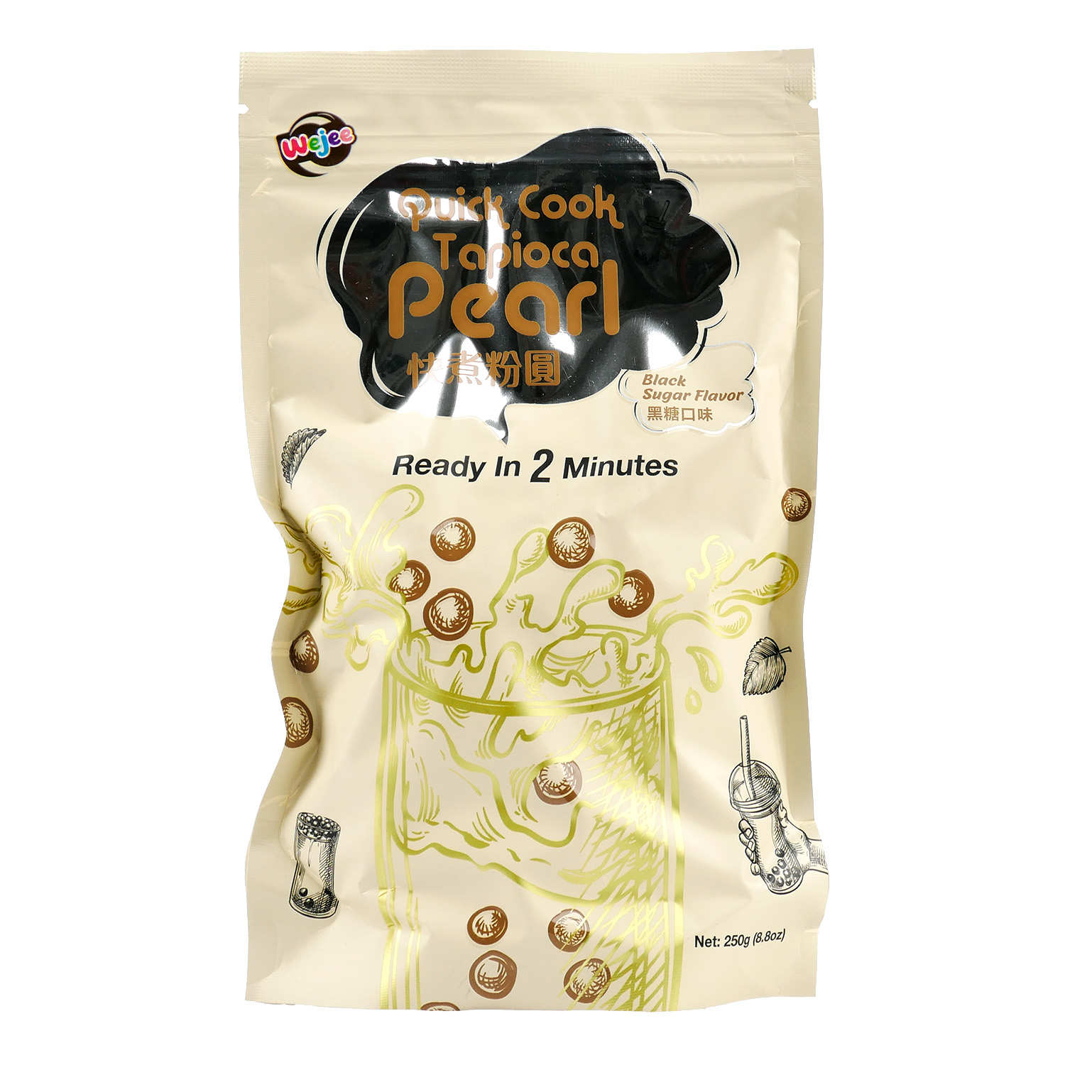 Perles de tapioca pour bubble tea cuisson 2 minutes - Saveur sucre de canne