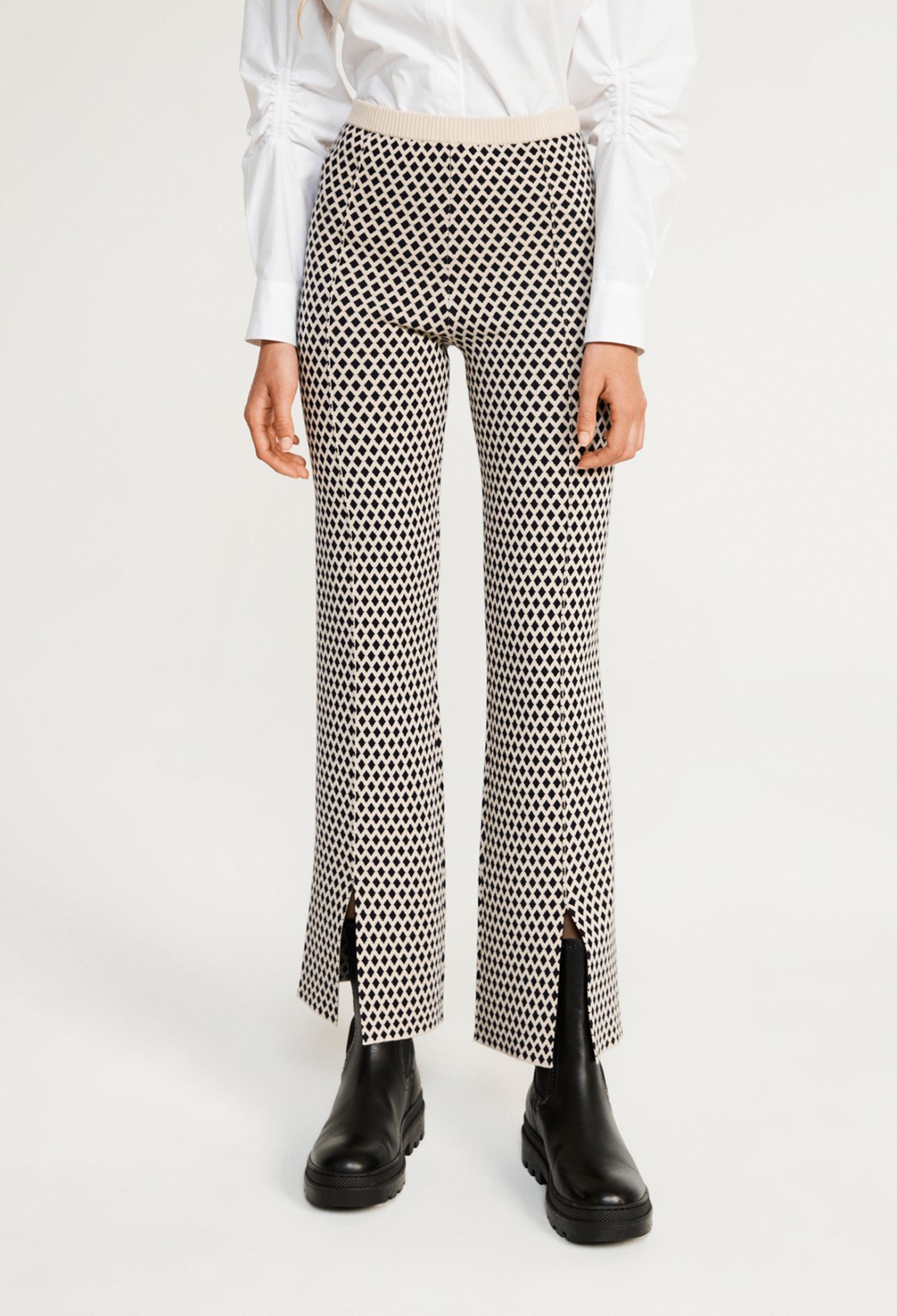 Pantalon &agrave; motifs en viscose responsable