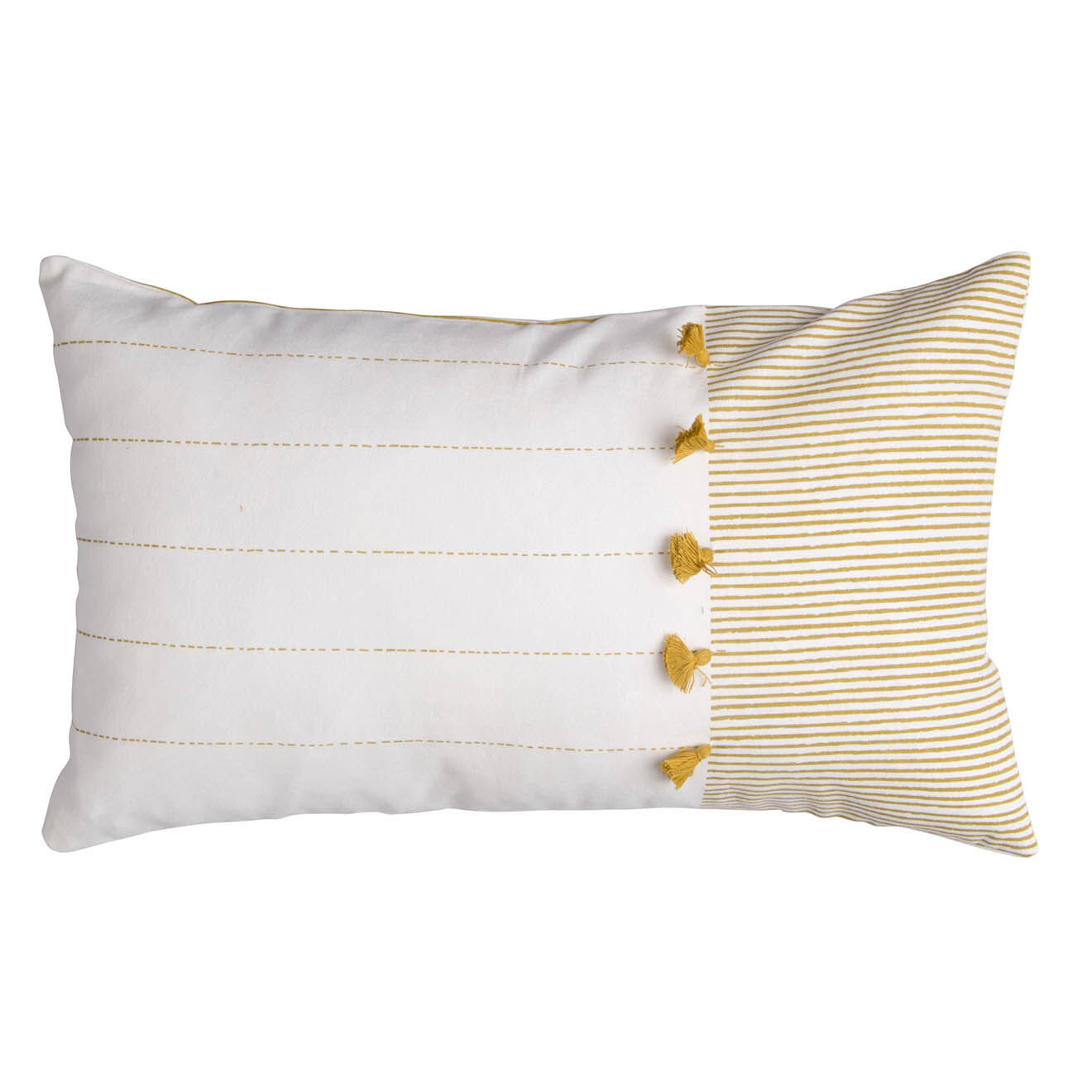 Febronie Housse de coussin Pinstripe jaune - 50x30 cm