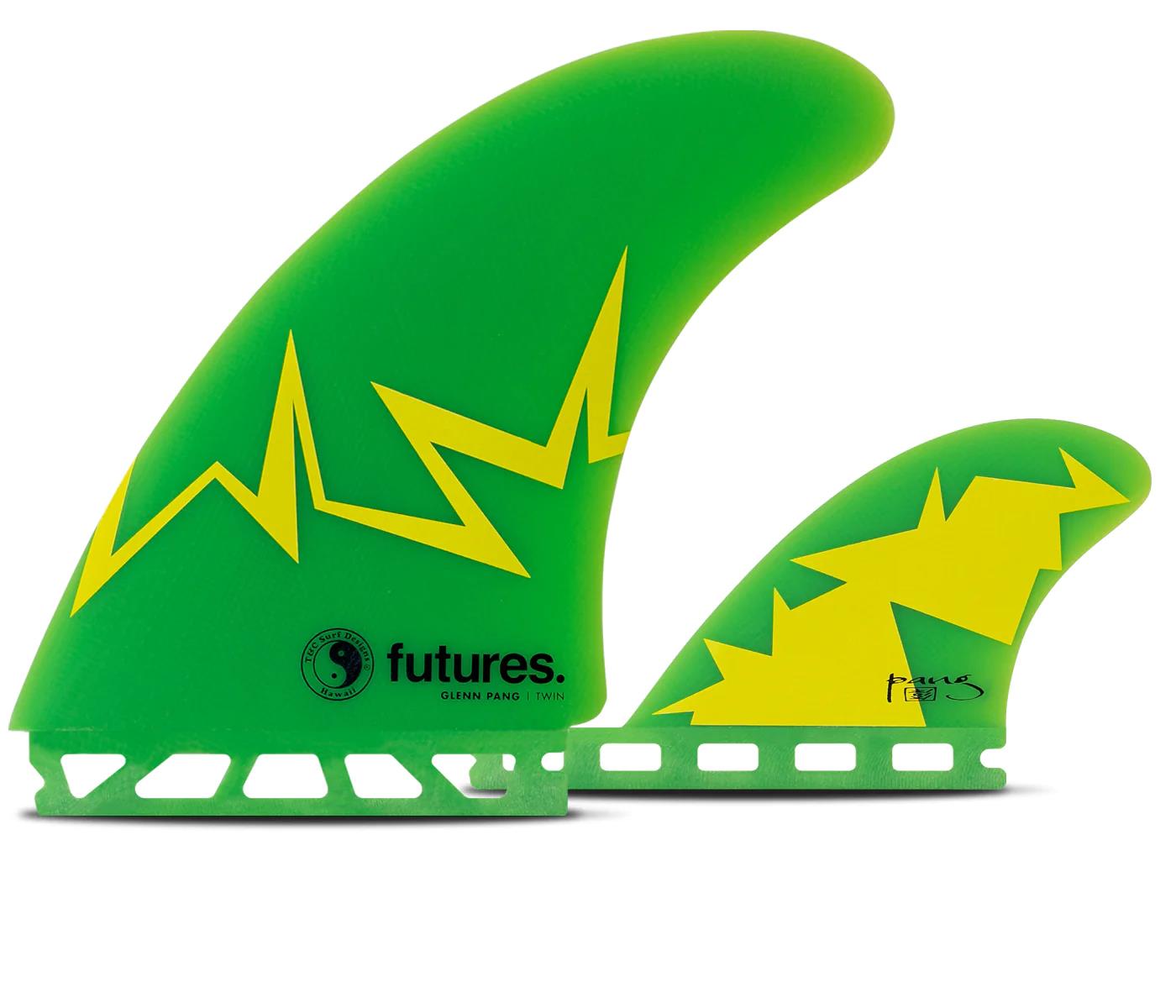Futures Glenn Pang Fiberglass - Green / Yellow - Twin   mini trailer