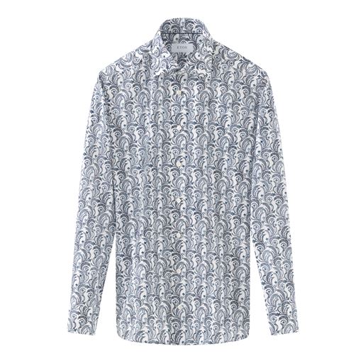 Eton Floral Signature Twill Slim Skjorte, Light Blue, 44