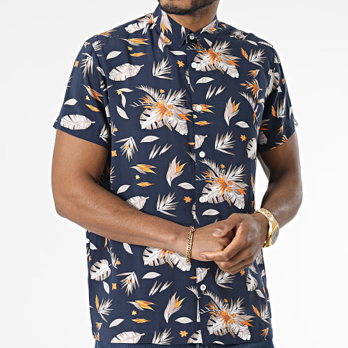 Chemise Manches Courtes Floral Pearl Bleu Marine